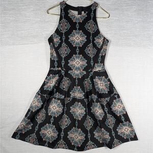 Mossimo Mini Dress Womens Medium Black Aztec Geometric Print Skirt